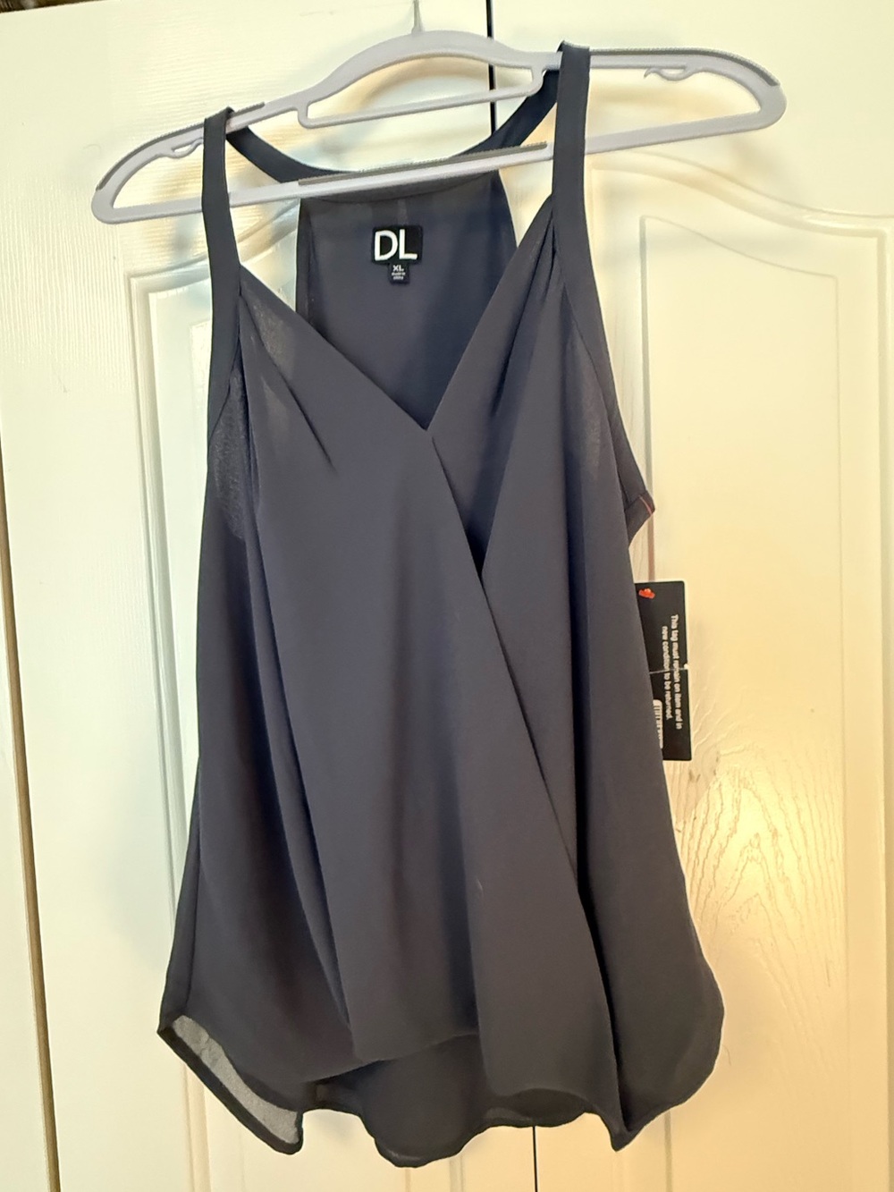 DailyLook Draped Tank Top, NWT Charcoal XL